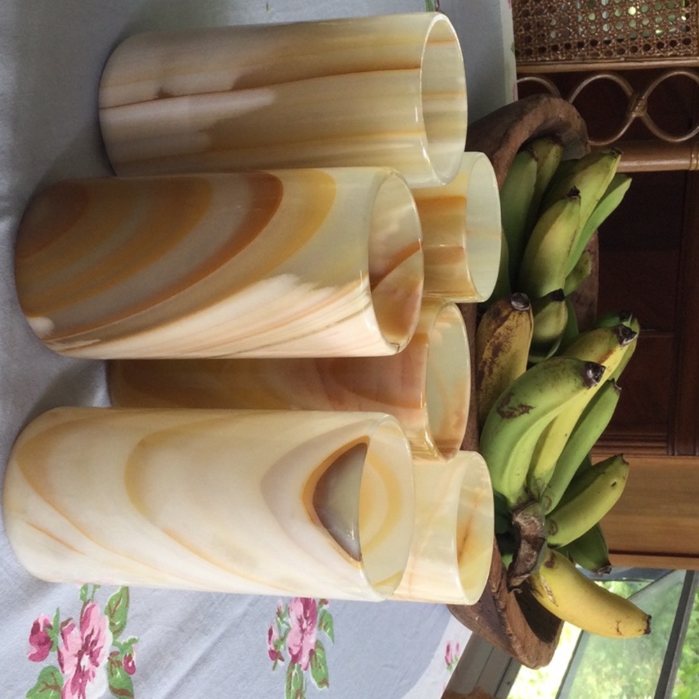 Lovely alabaster glasses, Very unusual.